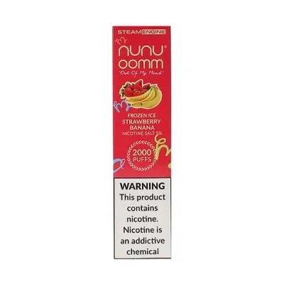 Frozen Ice Strawberry Banana Steam Engine NuNu OOMM 2000 Puffs Disposable