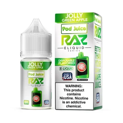 Jolly Green Apple Pod Juice & RAZ Salt Nic E-Juice 30ml