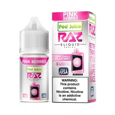 Pink Berries Pod Juice & RAZ Salt Nic E-Juice 30ml