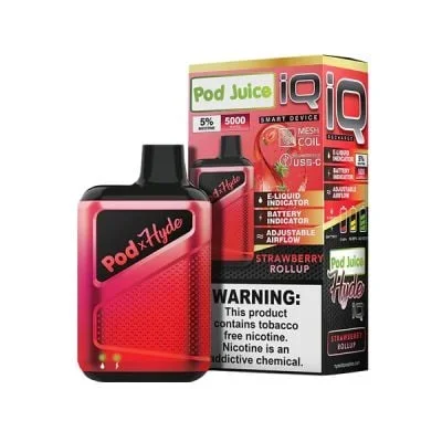 Pod Juice Hyde IQ Strawberry Rollup TFN 5000 Disposable Vape