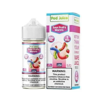 Pod Juice Sour Fruity Worms TFN E-Juice 100ml